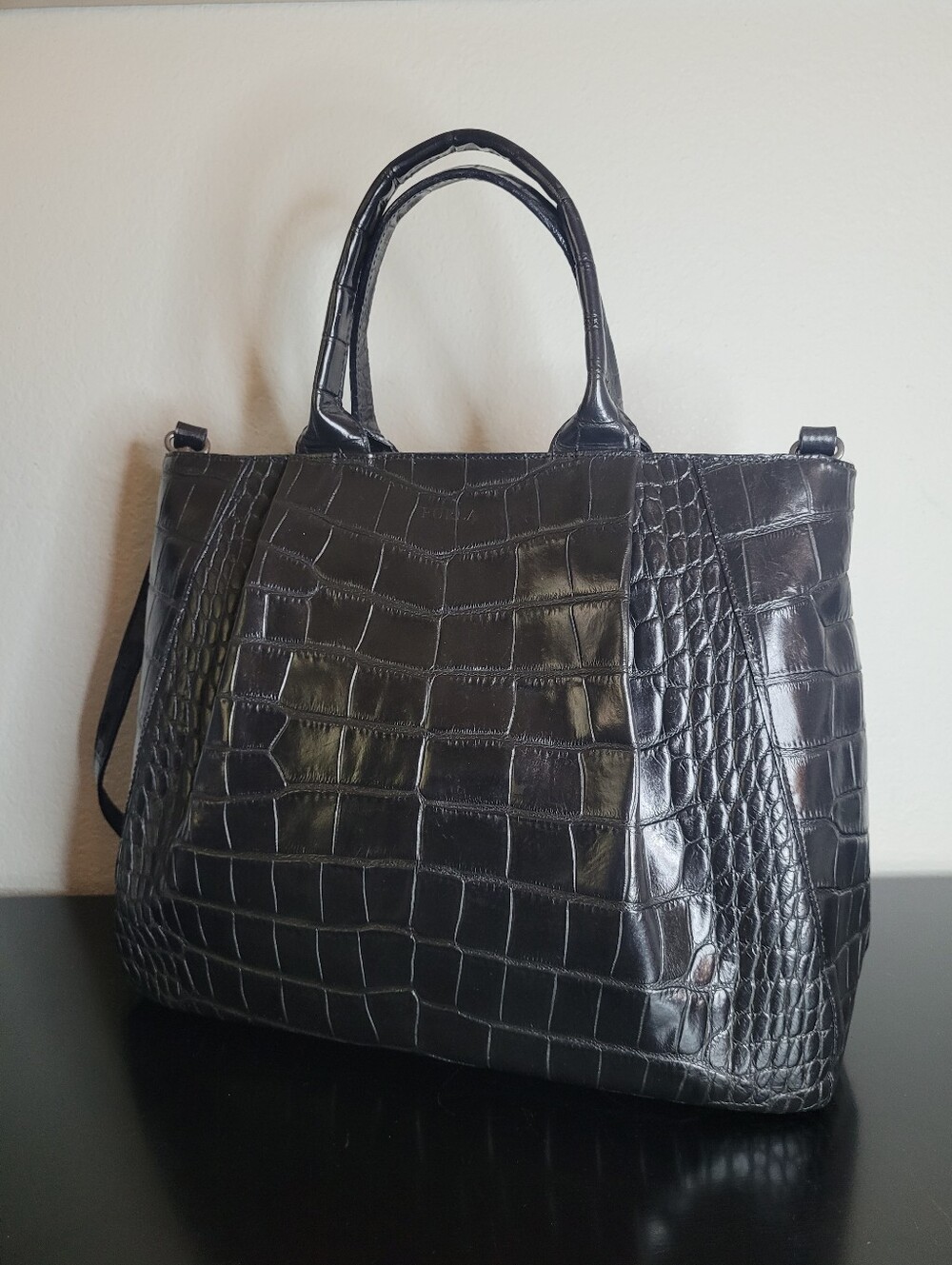 Furla croc embossed tote bag - Picture 2 of 14